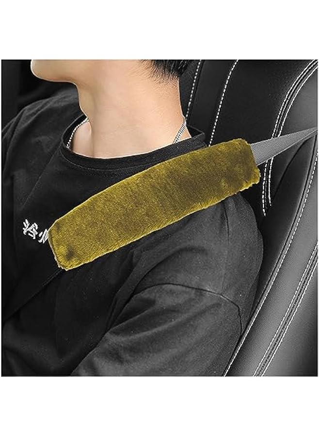 2 Packs Car Seatbelt Covers Shoulder Pad, Universal Soft Faux Sheepskin Shoulder Cover for Comfortable Driving, Fluffy Seat Belt Protector Help to Protect Your Neck and Shoulder (Light Green) - Image 1